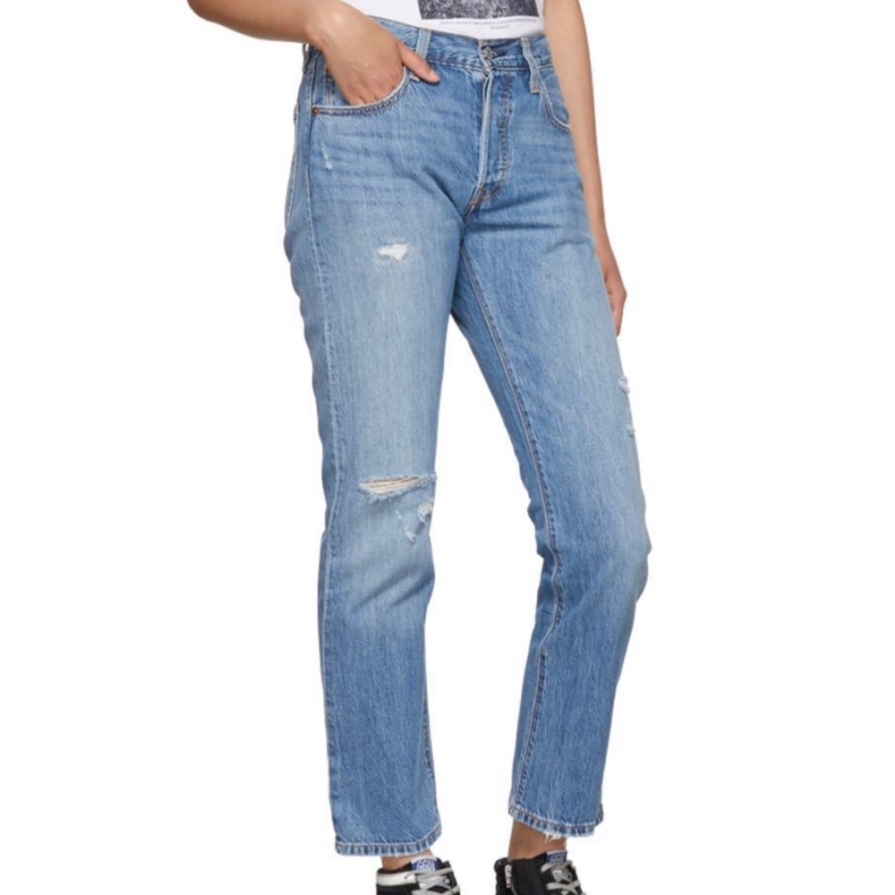 Levi’s 501’s Stitches Cropped Jeans Price Firm - Picture 3 of 8